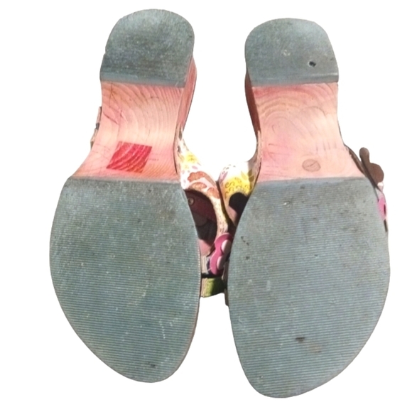 Oilily European Wooden Sandal Slip On Open Toe Shoe Size 6 - Picture 7 of 8